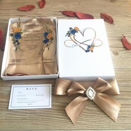 Top Sell Wedding Invitation Card Box Decorative Wedding Party Invitations Custom Rsvp Card 10pcs248f