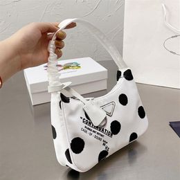 Designer Dot Nylon bag Summer colorful Hobos Fashion underarm bags shoulder purse ladies handbag size 21cm Mini tote2665