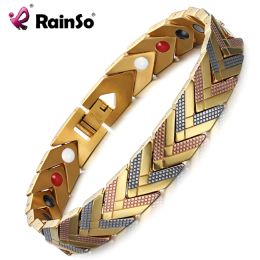 Bracelets Rainso Health Care Magnetic Bracelet For Women Stainless Steel Bio Energy Bangle Bracelets Viking On Hand Fashion Girl Jewelry