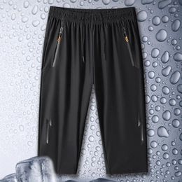 Men's Shorts Stylish Men Ice Silk Thin Jogging Sweatpants 3D Cutting Sport Pants Running Streetwear