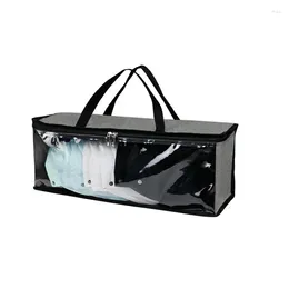 Storage Bags DVD Zip Portable Toy Desk Organizer Handle Big Clear Pouch Home Organization