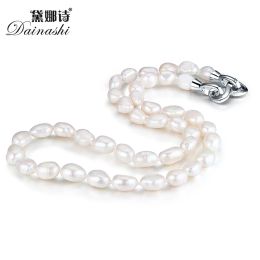 Necklaces Dainashi genuine natural fresh water irregular baroque pearl necklace 925 sterling silver accessories fine jewelry for women