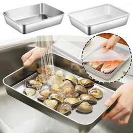Table Mats 1pcs 304 Stainless Steel Square Lunch Box Sealed Insulation Bento Student Canteen Compartment