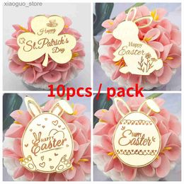 Other Event Party Supplies 10pcs New Acrylic Happy Easter Cupcake Topper Cake Decorations 240130