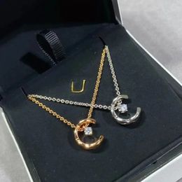 Original 925 Silver Necklaces for Women Diamond Wedding Party Jewellery Pure Fashion Moon K Gold Choker Chains 240119