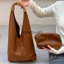 Shoulder Bags Korean Vintage obos Bags For Women Luxury Designer andbags And Purse 2023 New In PU Woven To andle Wit Inner Pocket Soulderqwertyui45