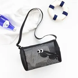 Cosmetic Bags Swimming Bag Large-Capacity Waterproof Beach Mesh Breathable One-Shoulder Messenger Cylinder Travel Wash