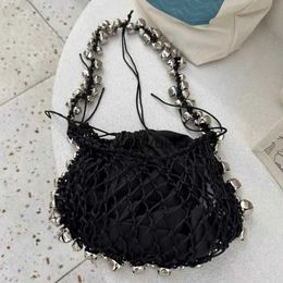 Shoulder Bags Rock ollow Out Bags For Women Luxury Designer andbags And Purse 2023 New In Nylon Rope To Weave Tassel Cain Wit Inner Pocketqwertyui45