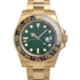 Christmas gift Original box certificate Mens Watches 116718 Yellow Gold Ceramic Bezel Green Dial 40mm Watch233z