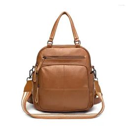 School Bags Women Backpacks High Quality Soft Leather Fashion Girl Back Bag Female Travel Shoulder Mochilas Mujer Backbags