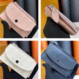 Women Recto Verso wallet credit card Clip designer purses pouch cardholder high quality ladies Letter punching Hollow Out wallets zipper change pocket card holder
