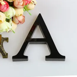Decorative Figurines 26 English Letters Mirror Wall Stickers 3D DIY Acrylic Black Alphabet Decals Art Mural Poster Home Festival Party