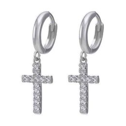 Passed Test Diamond Earrings Jewelry 925 Silver VVS1 Moissanite Cross Earrings Nice Gift for Men Women