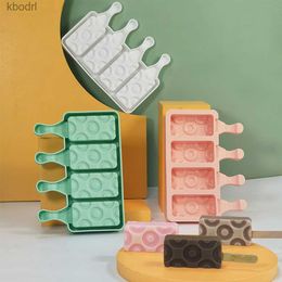 Ice Cream Tools 4 cells Bubble Silicone Ice Cream Mould Ring Chocolate Dessert Popsicle Moulds Tray Ice Cube Maker Homemade Tools Summer Supplies YQ240130