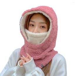 Scarves Winter Hat Scarf Set Woolen Mask Japanese Girl Beanie Women Bomber Korean Style Beanies Hooded Collar Head Cover Plush