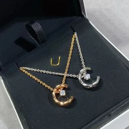 Silver 925 Necklace Women 100 Real Womens Diamond Wedding Party Jewellery Pure Fashion Moon K Gold Choker 240119