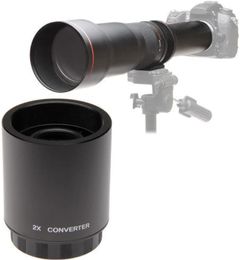 2x Telekonverter büyütme lens dönüştürücü T montajı 420-800mm 650-1300mm 500mm 800mm 900mm 900mm ayna telefoto zoom lensler SLR kamera dijital lensleri t montajlı