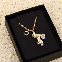 2024 Luxury quality charm pendant necklace with diamond and shoes design have stamp box China design PS3898A