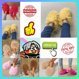 Free shipping Casual Platform Plush Slides Slippers Men Woman Keep warm warm with plush Light weight super soft soles Flat Winter sandals 36-49