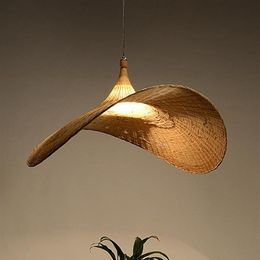 Pendant Lamps Bamboo Art Chandelier Jazz Hat Rattan Clothing Shop Coffee Study Living Room Bedroom Dining259x