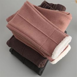 Trousers Children Lamb Cashmere Pants Thick Warm Fleece Kids Winter Clothes Boys Girls For Baby Woollen Fabric