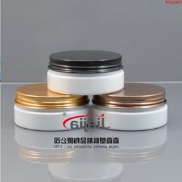 50 Grammes white PET Jar,Cosmetic Jar 50g jar with gold/bronze/black Aluminium Lid Make up Packaging Beauty Salon Equipmentbest qty Kcosj