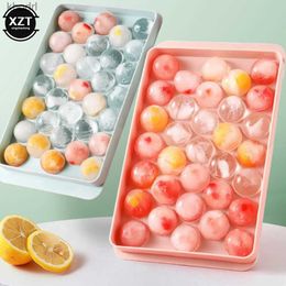 Ice Cream Tools 33 Ice Boll Hockey PP Mould Frozen Whiskey Ball Popsicle Ice Cube Tray Box With Lid Lollipop Making Gift Kitchen Tool Accessories YQ240130