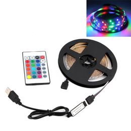 Strips 5V LED Strip Lights RGB PC SMD2835 1M 2M 3M 4M 5M USB Infrared Control Flexible Lamp Tape Diode TV Decorative For Rooms187I