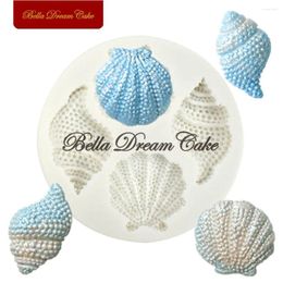 Baking Moulds 3D Mini Conch Seashell Silicone Mold Cupcake Topper Chocolate Fondant Mould Clay Gumpaste Model Cake Decorating Tools Bakeware