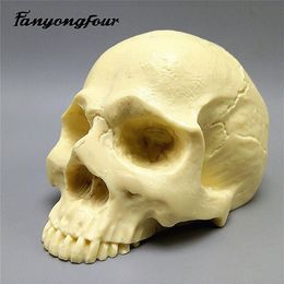 Skull Silicone Mould Fondant Cake Mould Resin Gypsum Chocolate Candle Candy Mould T200524225D