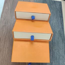 Orange Retail Gift Packaging Drawer Boxes Drawstring Cloth Bags Card Certificate Booklet Tote Bag for Jewellery Necklaces Bracelets 293p