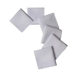 Bow Ties 6x Pure White Handkerchiefs Solid Color Cotton Hankies Men's Soft Crafts For Wedding Celebration Gentlemen