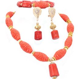 Cloisonne Dudo Wedding Beads Pressed Coral Jewellery Set Flower Divider Coral Necklace Jewellery Set 2022