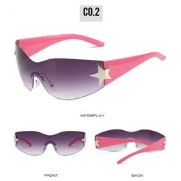 Rimless Sunglasses Oversized Trendy Wrap Around Punk One Piece Goggles Sports Sun Glasses Shades Driving Eyewear 230920