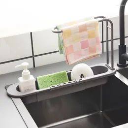 Kitchen Storage Plastic Sink Shelf Soap Sponge Rack Basket Towel Holder Adjustable Organizer Bathroom Accessories