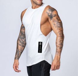 Gym top Mens Tank Tops Cotton Workout Gym Top Muscle Sleeveless Sportswear Shirt Stringer Fashion Clothing Bodybuilding Singlets Fitness Vest 1668