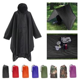 Raincoats Multifunctional Outdoor Raincoat Hooded Rainwear Camouflage Rain Poncho Adult Waterproof For Hiking Camping Gear