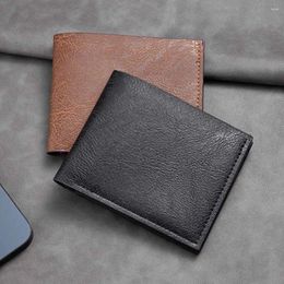 Wallets PU Leather Men Short Wallet Business Cash Purse Multi Card Slot Holder Money Clip