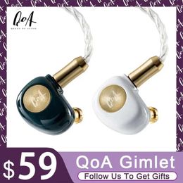 QoA Gimlet Earphone 10mm LCP Dynamic Driver 4-core OFC Silver Plated In-Ear IEM Music Monitor HiFi Headphone 2Pin Cable Earbuds