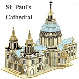 Paintings 3D Wooden Puzzle St. Paul's Cathedral Building Model Jigsaw Educational Toys For Children Kids Gift Sailing Ship Robot