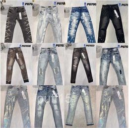 Purple Jeans Denim Trousers Mens Designer Jean Men Black Pants Highend Quality Straight Design Retro Streetwear Casual Sweatpants V05K 8DKM