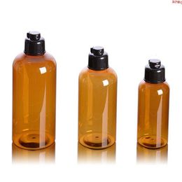 20 x 100ml/200ml/300ml brown PET Bottle,Brown lotion Container With Black Flip Top Cap, Empty Shampoo Refillable Bottlesgoods Jmtms