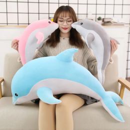 1pc 160CM Big Size kawaii Dolphin Plush Toys Lovely Stuffed Soft Animal Pillow Dolls for Children Girls Sleeping Cushion Gift 240123