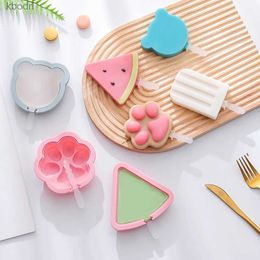Ice Cream Tools Square Triangle Silicone Ice Cream Mold Paw Ice Cube Tray Chocolate Popsicle Molds DIY Dessert Homemade Tools Reusable Molds YQ240130