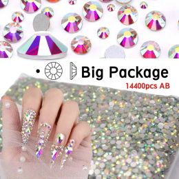 Alloy 14400pcs AB Flatback Rhinestones Glass Crystal DIY Design Jewellery Making Beads Beauty Accessories Nail Art/Garment Decorations