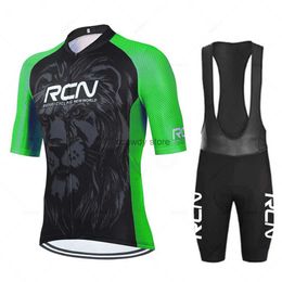 Men's Tracksuits New Rcn Cycling Jersey Set Summer Breathab Cycling Clothing MTB Bike Clothes Uniform Maillot Ropa Ciclismo Hombre Bicyc SuitH24130