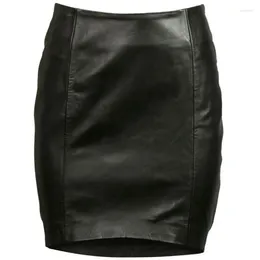 Skirts Genuine Women's Leather Skirt Soft Sheepskin Knee Length Pencil Fashionable Trend