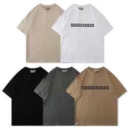 mens designer t shirt ess shorts Chest Letter Print Short Sleeve High Street Loose Oversize Casual T-shirt Cotton Tops hoody essentialsweatshirts essentiallogo