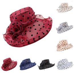 Wide Brim Hats Spring Summer Mesh Sunshade Hat Flower Temperament Wedding Dress Size Large Beach Translucent Cool Hiking Clothes