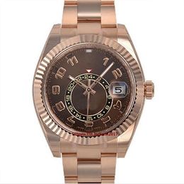 Christmas gift Original box certificate Casual Modern Mens Watches 326935 Mens 18k Gold Chocolate Sunray Dial 42mm307P